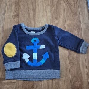 Gap Boy's Navy Sweater With Multicolor Anchor – Size 6–12 Months